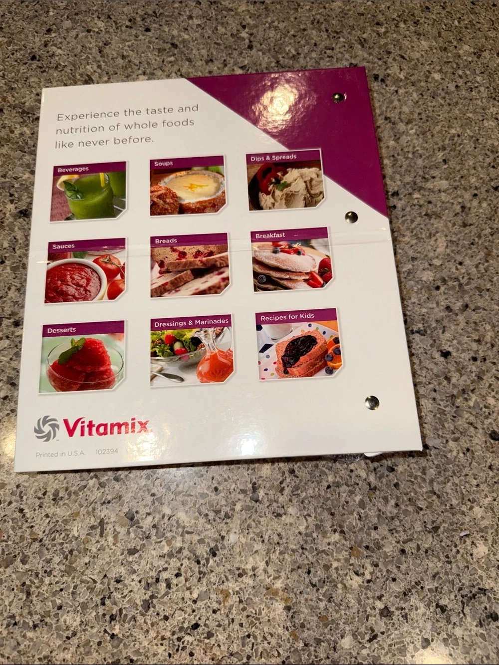 Whole Food Recipes Cookbook - Hardcover - Easel Style - New